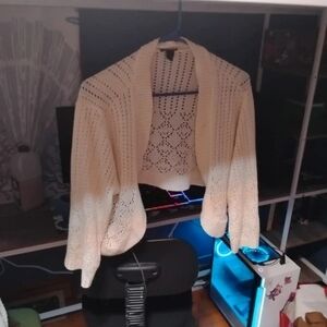 New Directions Cream Open-Knit Women's Shrug